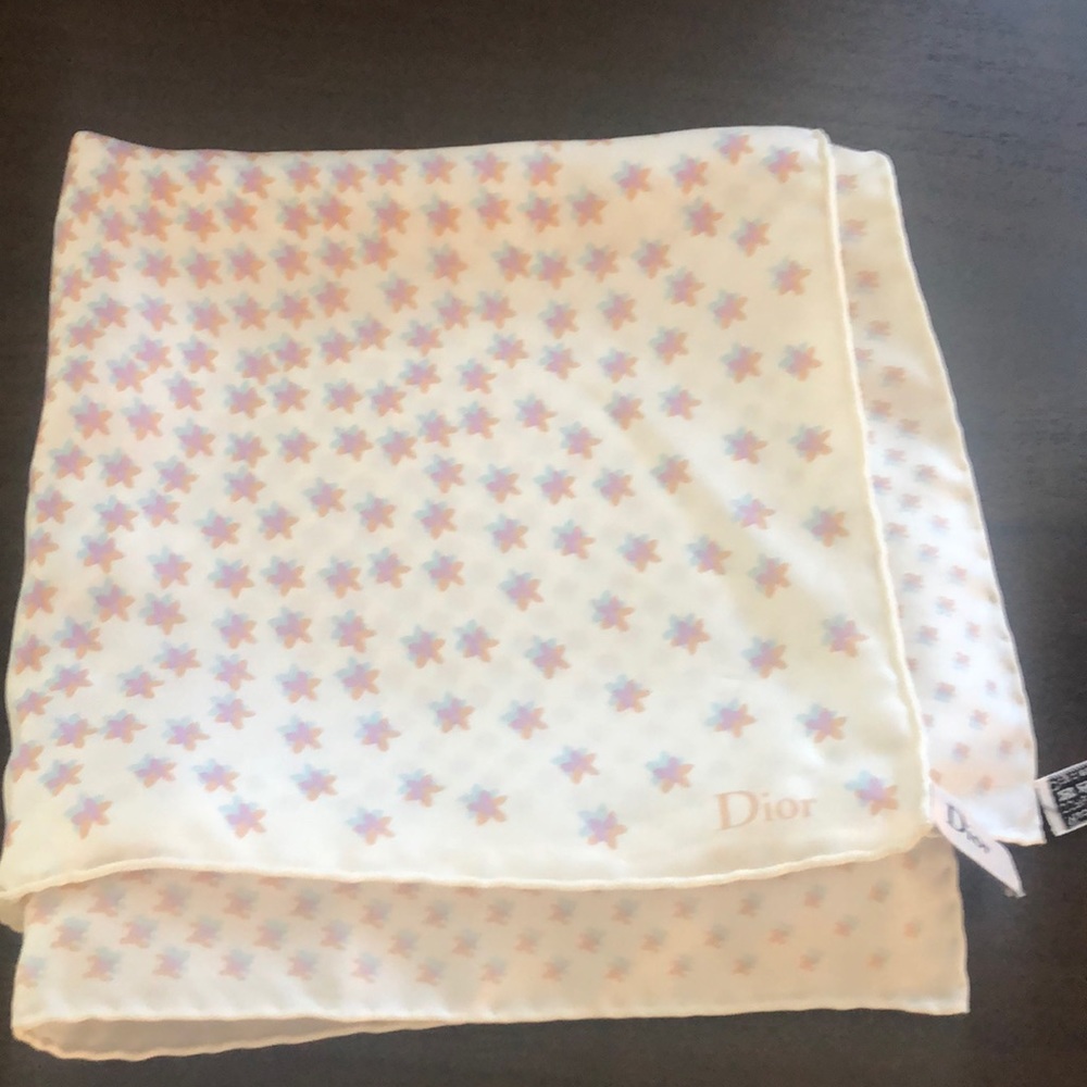 Dior silk scarf lavender multi pattern
